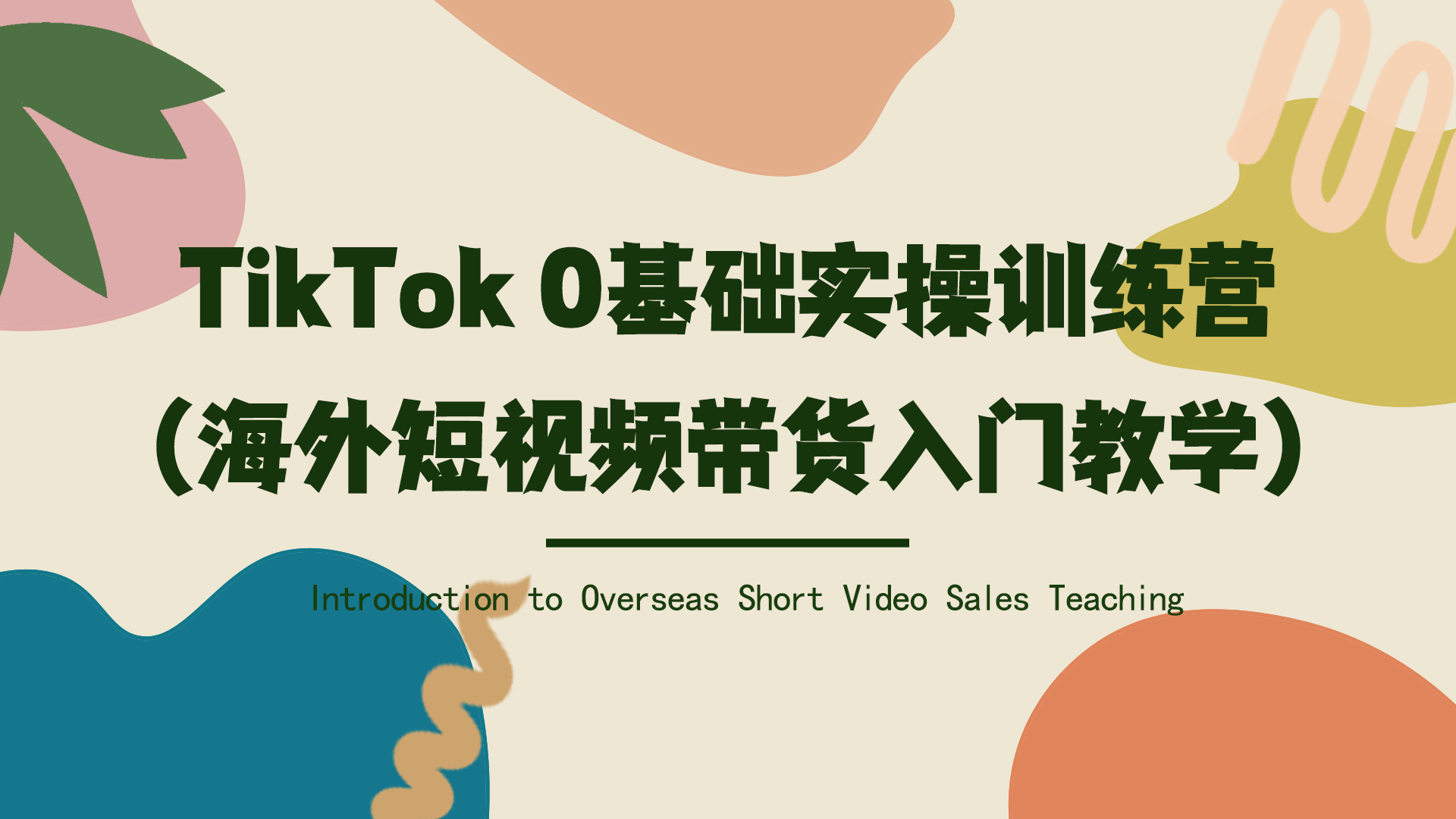 TikTok 0基础实操训练营（海外短视频带货入门教学）网赚项目-副业赚钱-互联网创业-资源整合歪妹网赚